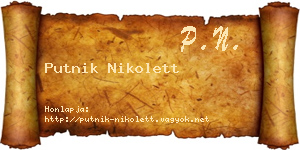 Putnik Nikolett névjegykártya